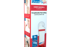 GlucoRX Cherry Bakewell Diabetes Gel Box Front