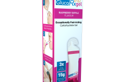 GlucoRX Raspberry Ripple Diabetes Gel Box Front